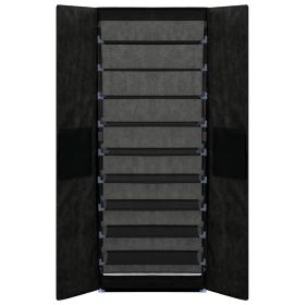 vidaXL Shoe Cabinet Black 23.6"x11.8"x65.4" Fabric