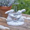 Hugging Bunnies Tabletop Rain Gauge