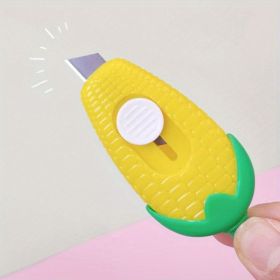 2pcs Cute Cartoon Corn Mini Art Knife Wallpaper Knife Paper Knife Office Student Small Unpacking And Unpacking Knife