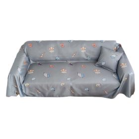 Summer Viscose Armchair Size Sofa Cover Sofa Couch Cool Mat Sofa Towel Cloth Furniture Textile Decoration; Grey Conch