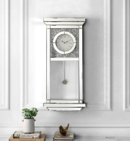 ACME Noralie WALL CLOCK Mirrored & Faux Diamonds AC00423