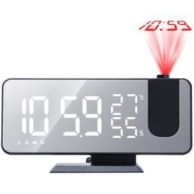 Projection Alarm Clock with Radio Function 7.5In Mirror LED Digital Alarm Clock