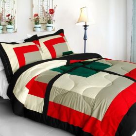 [Beauty Demi] Quilted Patchwork Down Alternative Comforter Set (Twin Size)