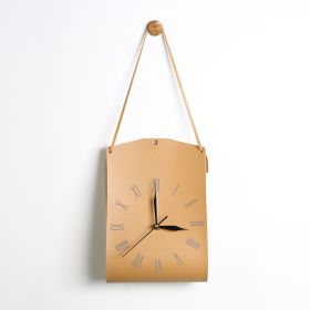 Leather Wall Clock decorative quartz wall clock for bedroom living room hallway