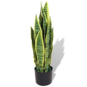 Artificial Sansevieria Plant with Pot 25.6" Green