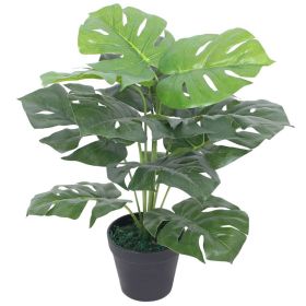 Artificial Monstera Plant with Pot 17.7" Green