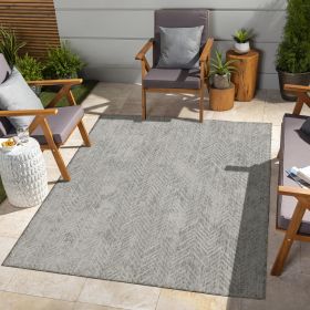 Sunshine GC_HAR2012 Silver 7 ft. 10 in. x 10 ft. 3 in. Indoor/Outdoor Area Rug