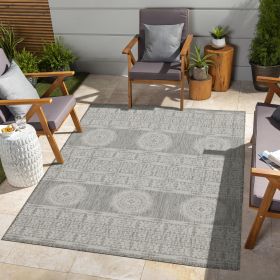 Sunshine GC_HAR2024 Silver 7 ft. 10 in. x 10 ft. 3 in. Indoor/Outdoor Area Rug