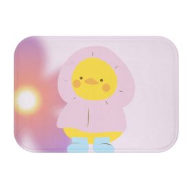 Adorable Baby Duck in Raincoat Bath Mat