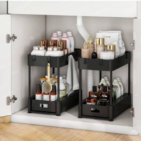 2 sets  Under Sink Organizers and Storage Bathroom Organizer Under Sink, Pull Out Cabinet Organizer for Kitchen Bathroom Sink Storage