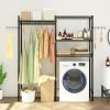 The Washer and Dryer Storage Shelf, , Bathroom Space Saving Rack, Closet Organizer Metal Garment Rack Portable Clothes Hanger Home Shelf