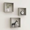 Wall Cube Shelves 3 pcs Concrete Gray