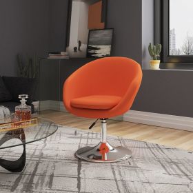 Manhattan Comfort Hopper Orange and Polished Chrome Wool Blend Adjustable Height Chair