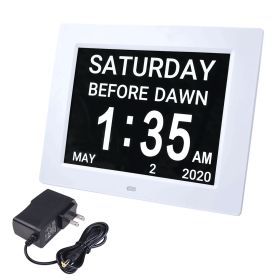 8" LCD Day Clock/White