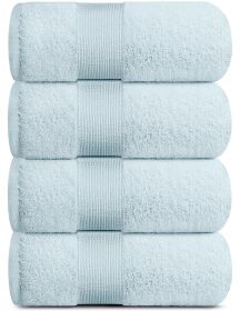 4 Pack Light Blue Color Resort Collection Soft Bath Towels 28x55 inch Luxury Hotel Plush & Absorbent Cotton Bath Towel Large