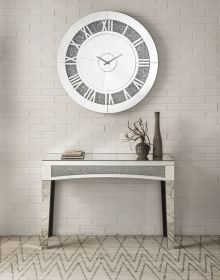 ACME Noralie Wall Clock, Mirrored & Faux Diamonds 97723