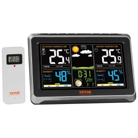 VEVOR Weather Station Indoor Outdoor, 7.5 in Large Color Display, Wireless Digital Home Weather Station