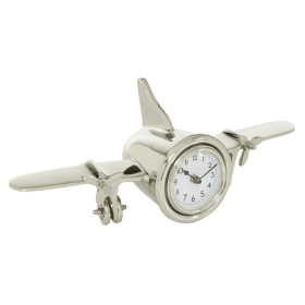 The Novogratz 6" Silver Aluminum Airplane Clock