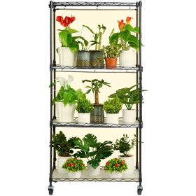 VEVOR Plant Stand with Grow Lights 4 Tiers 45W 49.8" Tall Plant Grow Shelf