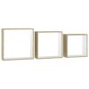 Wall Cube Shelves 3 pcs White and Sonoma Oak