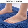 Luxury Chenille Bathroom Rug Mat; Extra Soft Thick Absorbent Shaggy Bath Rugs; Non-Slip Machine Wash Dry Plush Bath Mats for Bathroom; Shower; and Tub