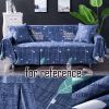 Blue Leaves Sofa Cover Living Room Slipcover Love Seat Towel Modern Couch Cover Home Textile Decor