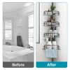 Rust-Resistant Corner Shower Caddy For Bathroom 4 Height Adjustable Shelves With Tension Pole Towel Bar Hanging Hook Floor Standing Bath Storage Rack