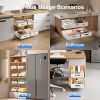 2 Pack Pull Out Cabinet Organizer, Slide Out Cabinet Drawers Peel and Stick Pull Out Drawers Heavy Duty Pull Out Shelf for Kitchen, Cupboard, Pantry