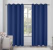 Blackout Curtains for Bedroom Pack of 2 Navy Blue 52 x84 inch Window Hanging Panels Blind Off Grommet Curtains Thick Black Out Window Screen No Light