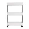 3 Tier Slim Storage Cart Mobile Shelving Unit Organizer Slide Out Storage Rolling Utility Cart Tower Rack for Kitchen Bathroom Laundry Narrow Places