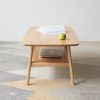 Center table Low Table 100% solid wood Top plate Desk Coffee table Width 80 x Depth 50 x Height 44 cm Study desk Work from home Easy to assemble Natur