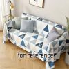 Blue White Triangles Sofa Towel Elk Single Sofa Cover Polyester Cotton Couch Cover Arm Chair Sofa Slipcover