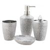 Hammered Silver Bath Accessory Set