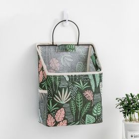 Simple Trendy Hanging Storage Bag; Double Side Pockets Organizer For Bedroom; Bathroom (Color: Aquatic Plants)