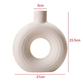 2Pcs Nordic Ceramic Vase Snuggle Set White Matte Creative Vase INS Flower Pot Living Room Home Offical Desktop Decor Accessories (Color: Single vase, Ships From: China)