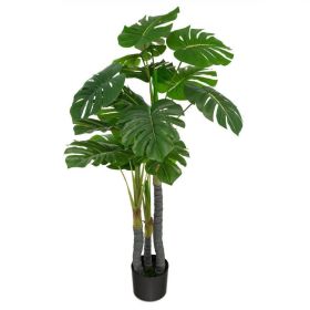 Indoor Outdoor Decorative Accessories Artificial Areca Palm Decorative Silk Tree (Color: green, size: 4 Ft)