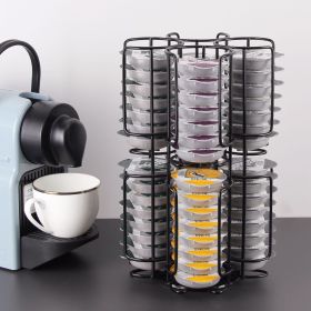 1Pc 4 rows of 64 Coffee Capsule Organizer High Quality Carbon Steel Rustproof and Non-slip Capsule Display Rack Kitchen Storage Equipment and Storage (Color: General)