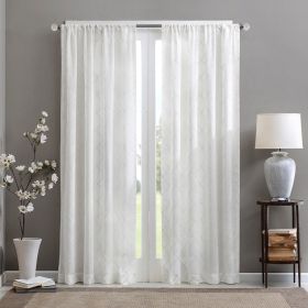 Diamond Sheer Window Curtain Panel(Only 1 Pc Panel) (Color: as Pic)