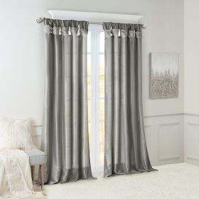 Twist Tab Lined Window Curtain Panel(Only 1 Pc Panel) (Color: as Pic)