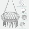 Hanging Macrame Hammock Chair with Handwoven Cotton Backrest