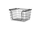 Oceanstar Stackable Metal Wire Storage Basket Set for Pantry, Countertop, Kitchen or Bathroom – Black, Set of 3