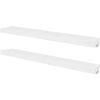 2 White MDF Floating Wall Display Shelves Book/DVD Storage