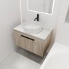 30 " Modern Design Float Bathroom Vanity With Ceramic Basin Set, Wall Mounted White Oak Vanity With Soft Close Door,KD-Packing,KD-Packing